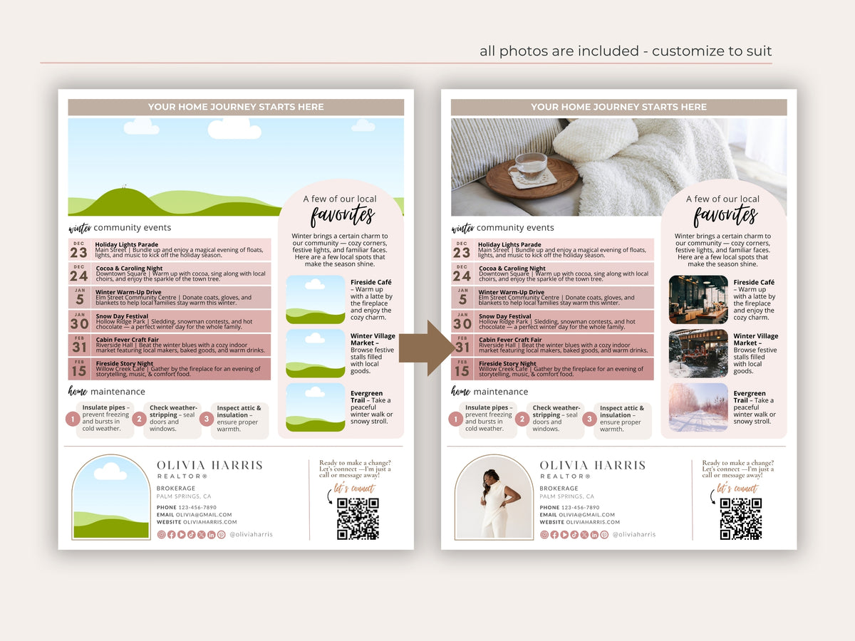 Winter Real Estate Newsletter Template — Seasonal Canva Template for Agents