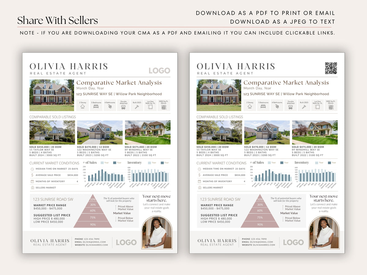 CMA Summary Template | One-Page Market Analysis for Agents