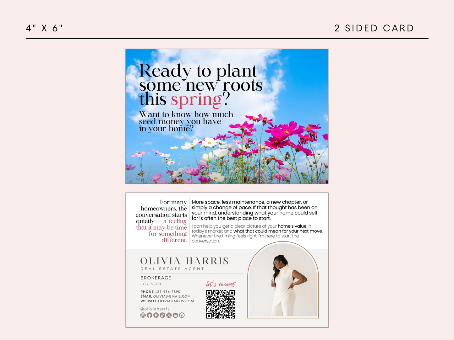 Spring Real Estate Postcard Canva Template