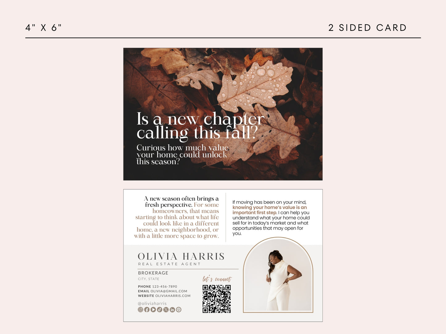 Fall Real Estate Postcard Canva Template