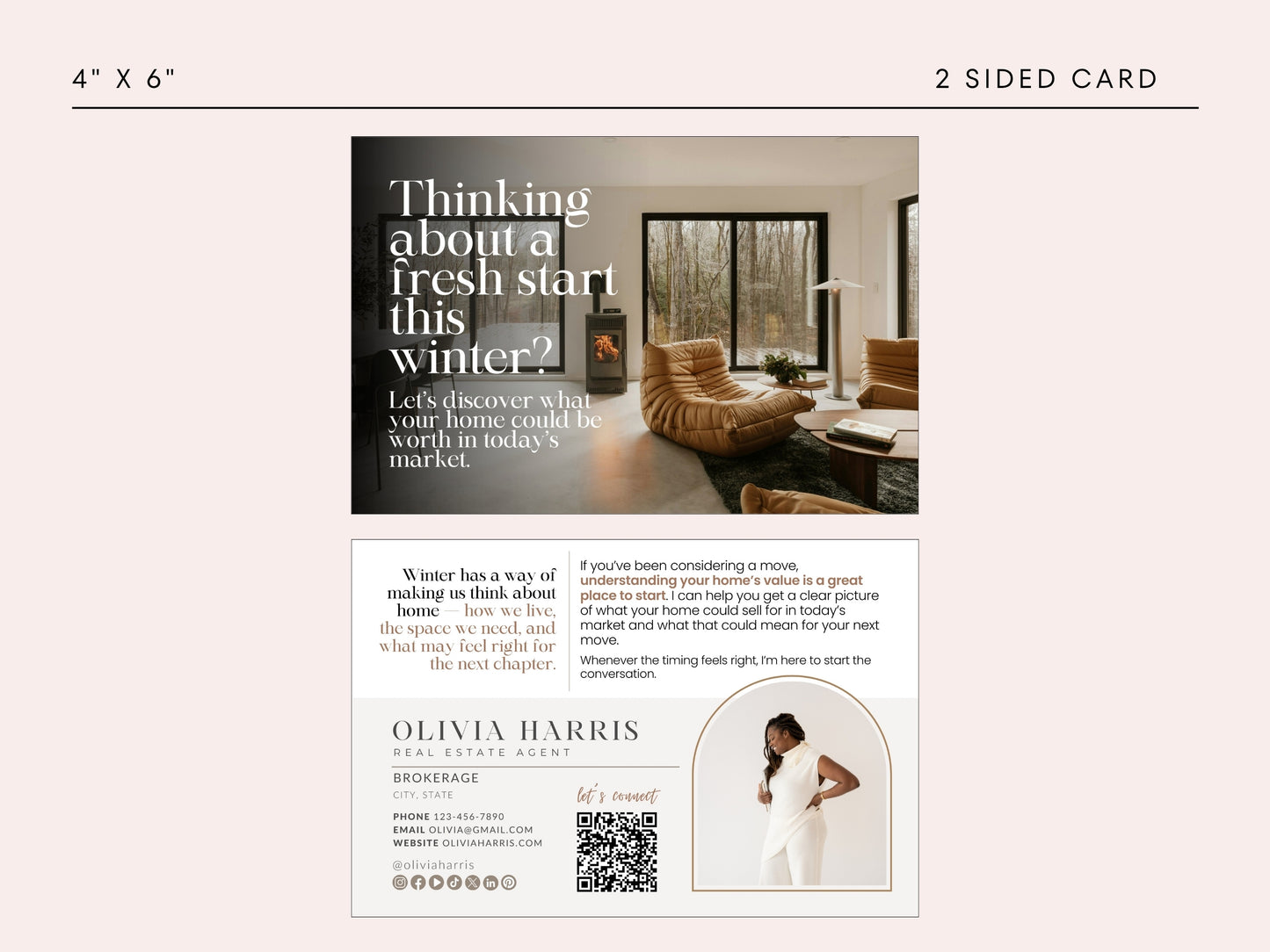 Winter Real Estate Postcard Canva Template