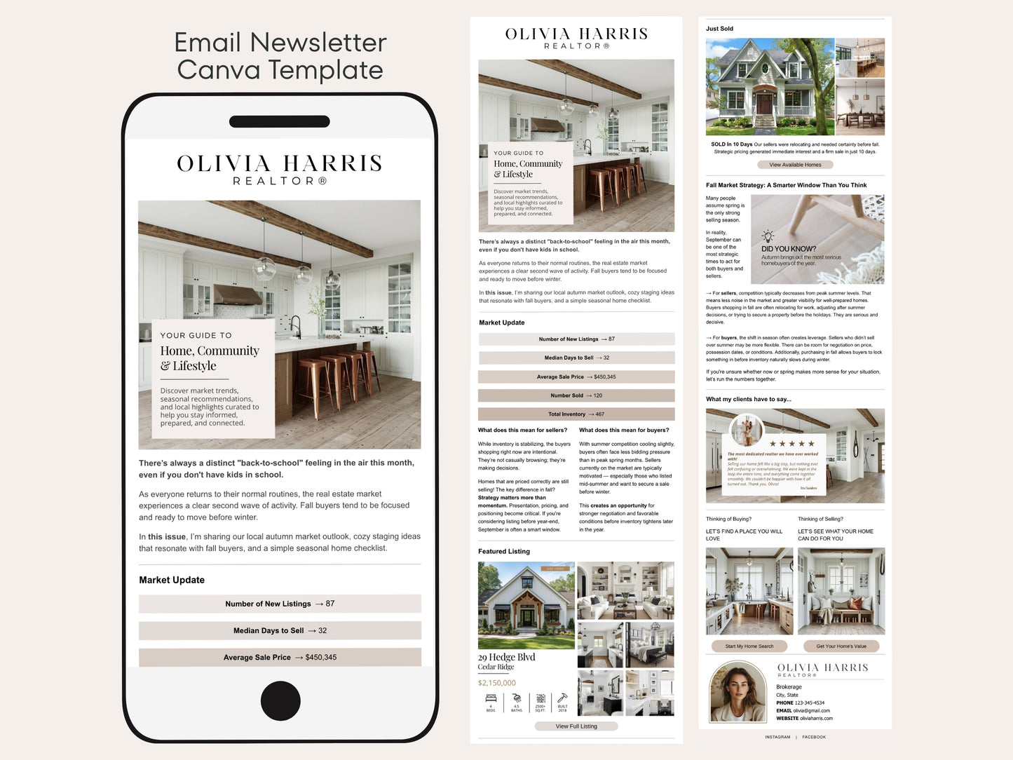 Monthly Marketing Kit | Real Estate Newsletter Templates