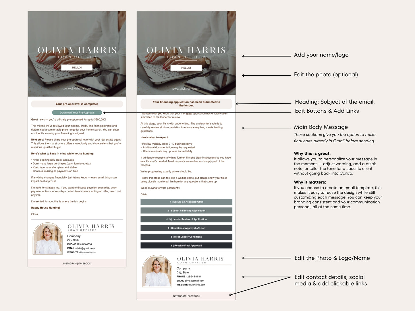 Mortgage Client Email Updates | 19 Canva Templates for Loan Officers