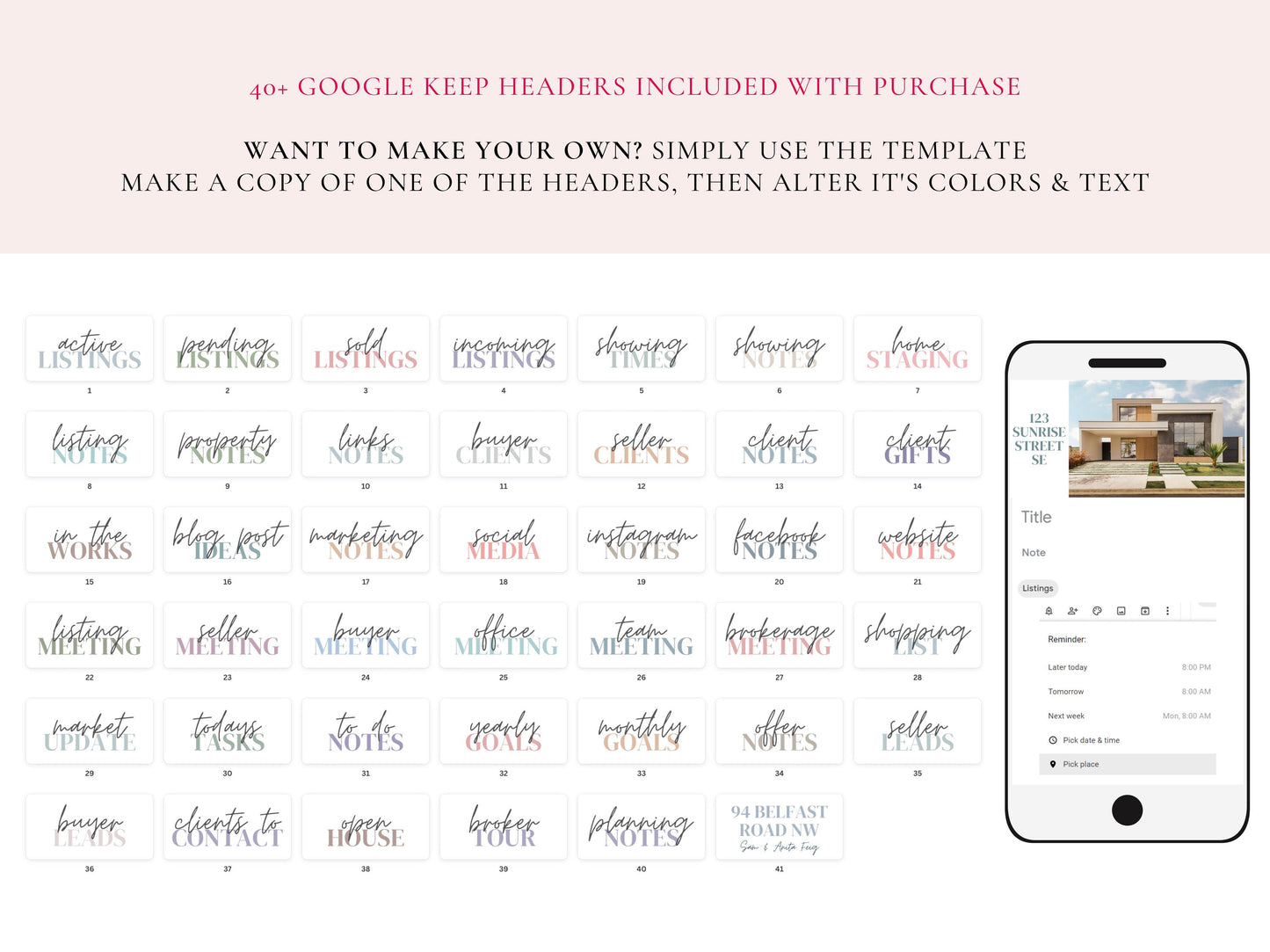 Google Keep Note Headers Vol 3
