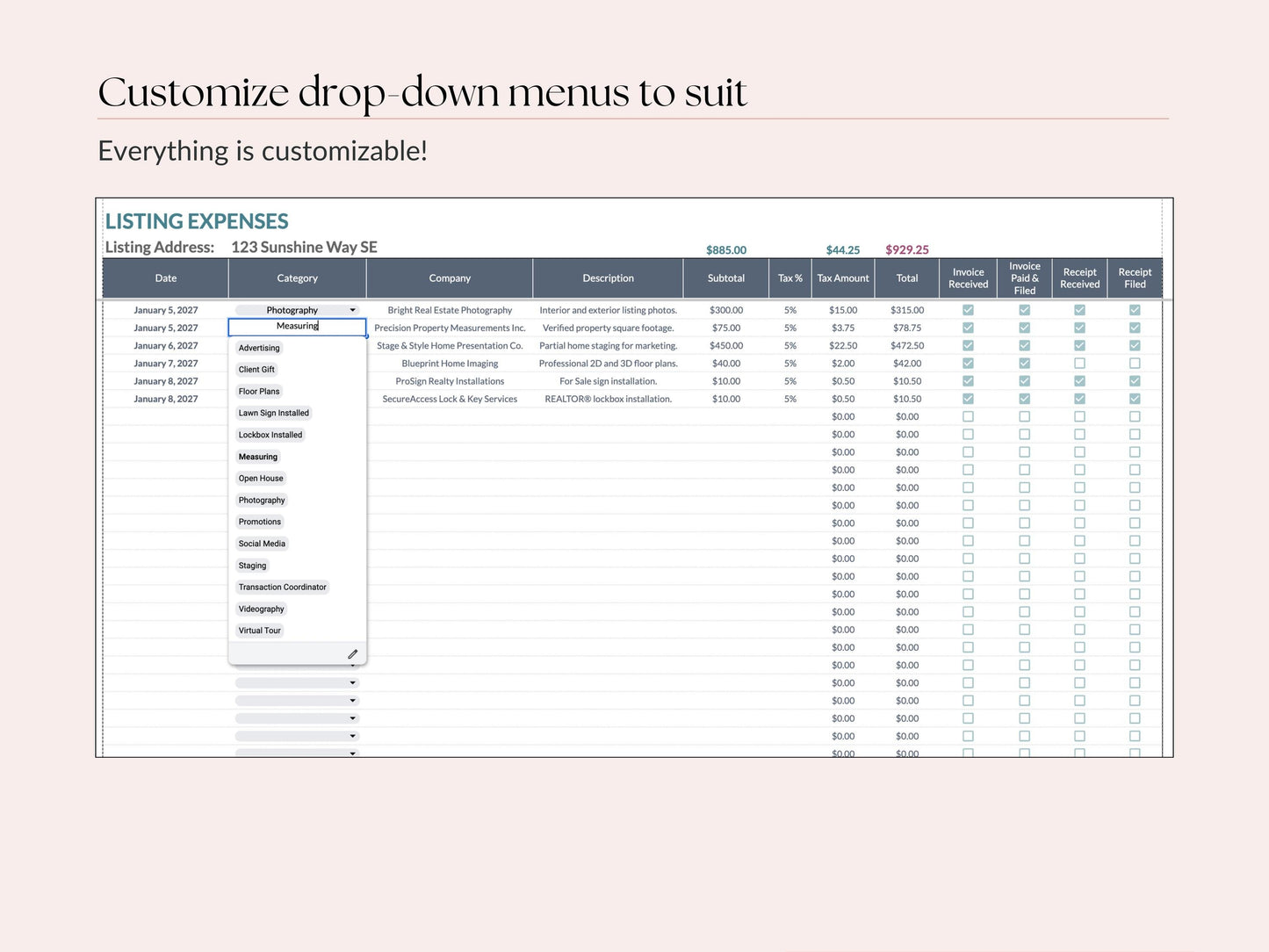 Listing Expense Tracker