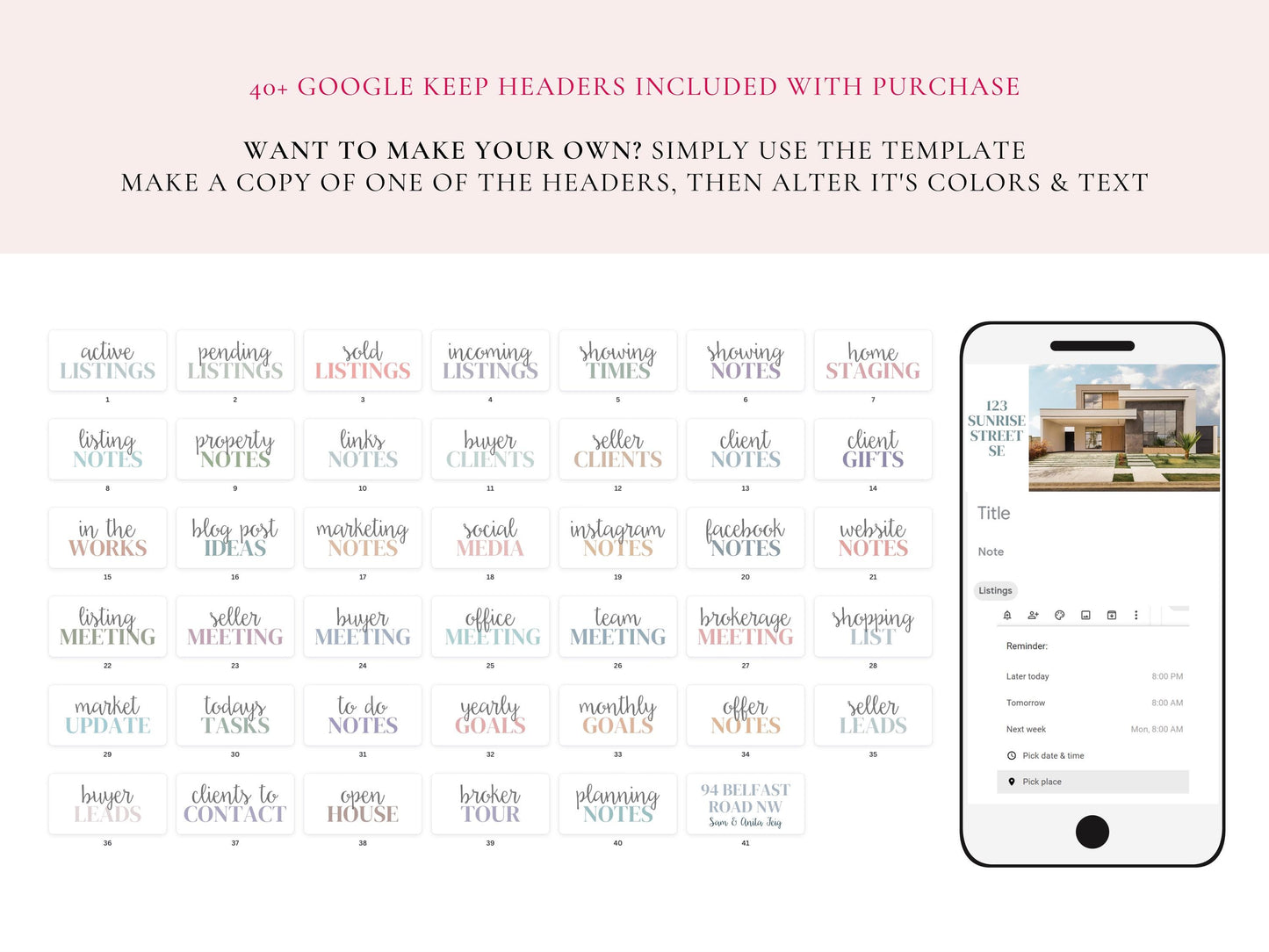 Google Keep Note Headers Vol 2