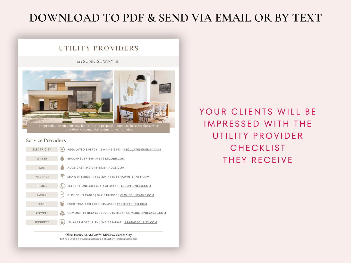 Utility Provider Checklist