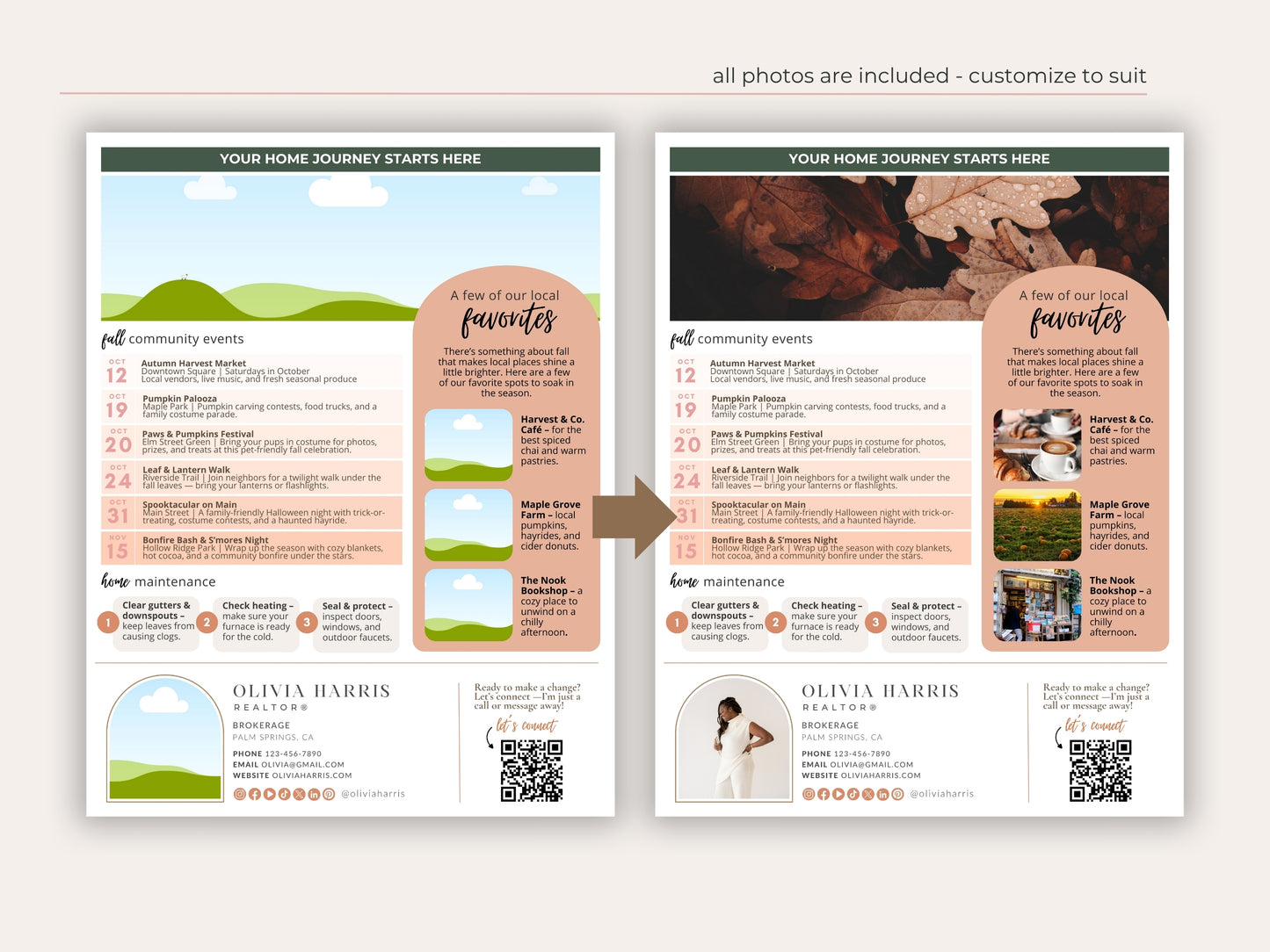 Fall Real Estate Newsletter Template — Autumn Canva Template for Agents