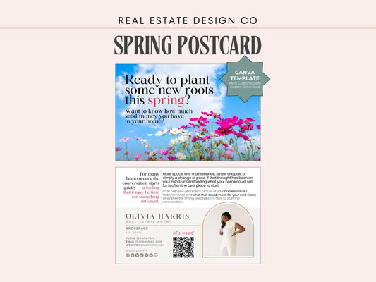 Spring Real Estate Postcard Canva Template