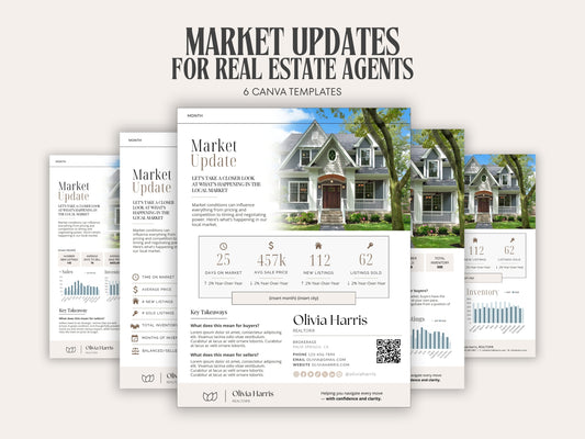 Real Estate Market Update Canva Templates — 6 Layouts