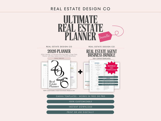 2026 Real Estate Planner + 150 Canva Templates