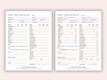 Home Tour Checklist