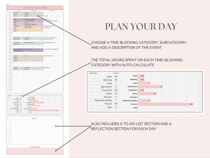 Time Blocking Digital Planner