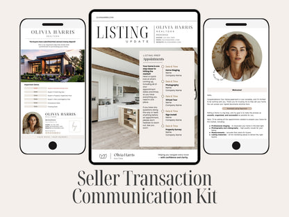 Seller Transaction Kit for Real Estate Agents | 90+ Canva Email & Text Templates