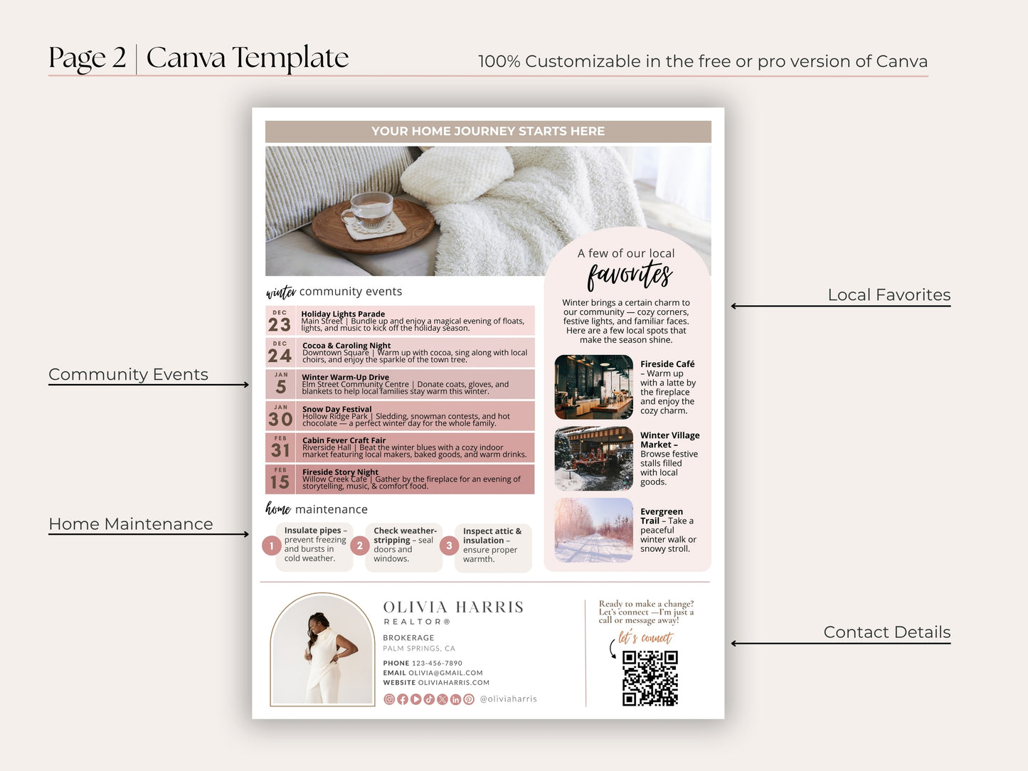 Winter Real Estate Newsletter Template — Seasonal Canva Template for Agents