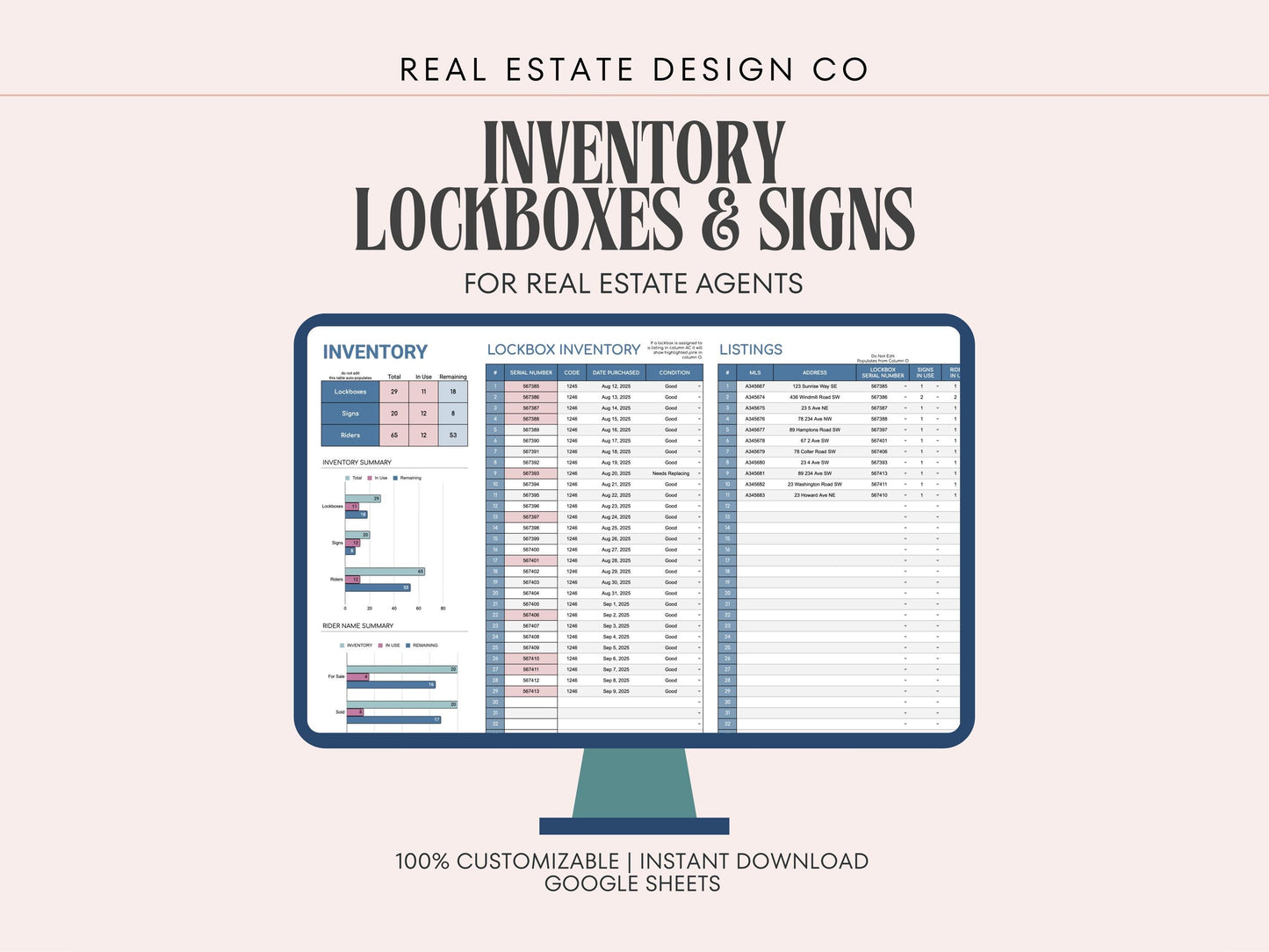Lockbox, Sign & Rider Inventory Tracker