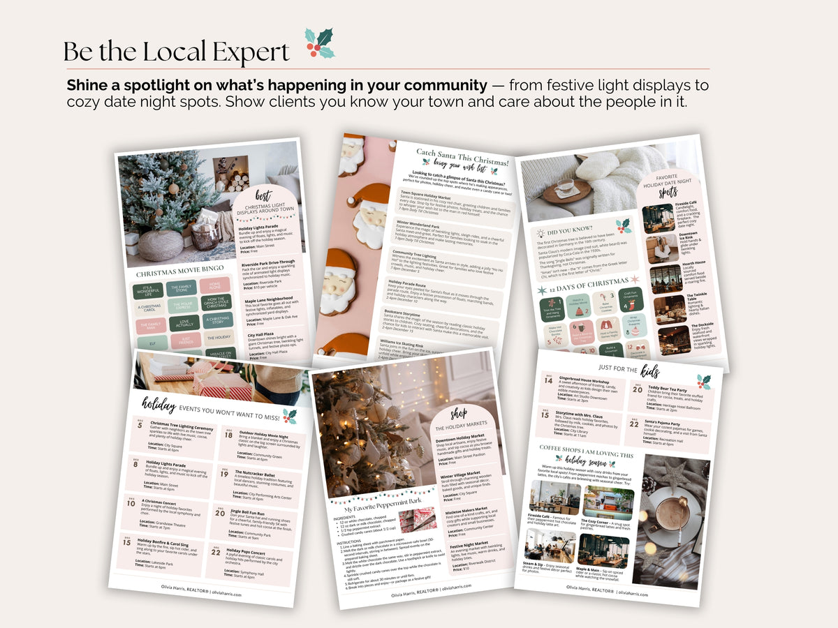 Real Estate Holiday Guide | 8-Page Canva Template for Agents