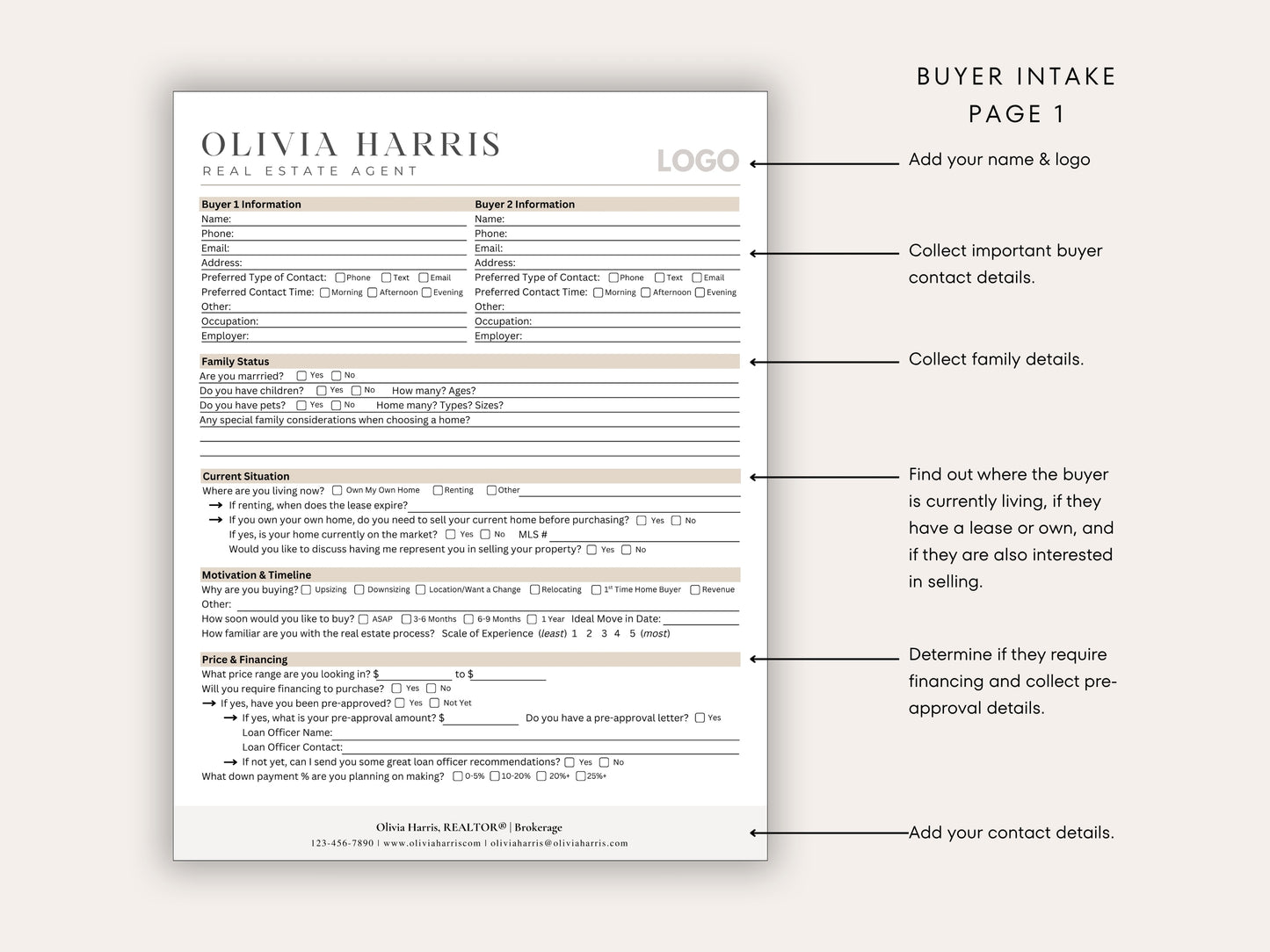 Real Estate Buyer & Seller Intake Bundle | Google Forms + Canva Templates