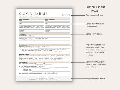 Real Estate Buyer & Seller Intake Bundle | Google Forms + Canva Templates