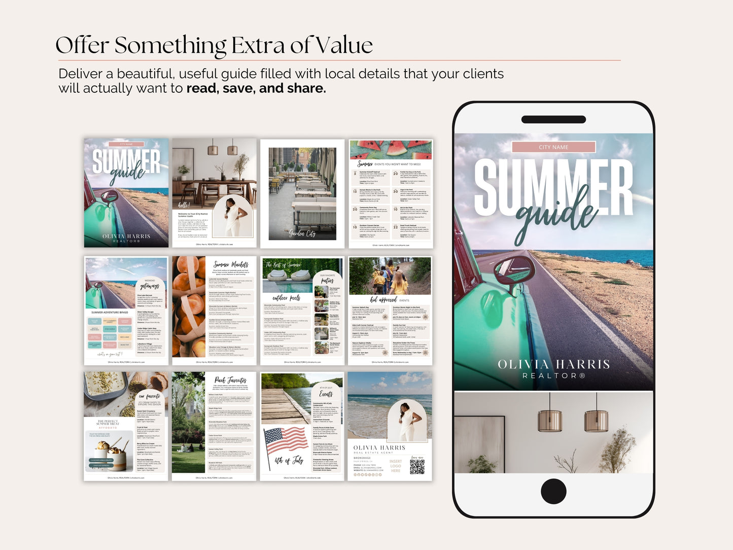 Real Estate Summer Client Guide — 12-Page Canva Template for Agents