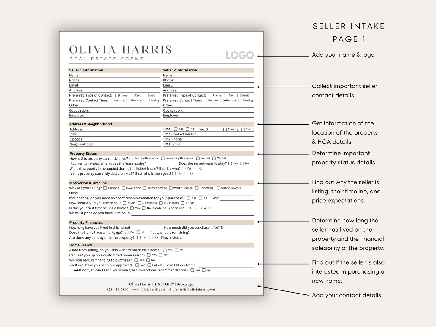 Real Estate Buyer & Seller Intake Bundle | Google Forms + Canva Templates