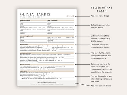 Real Estate Buyer & Seller Intake Bundle | Google Forms + Canva Templates