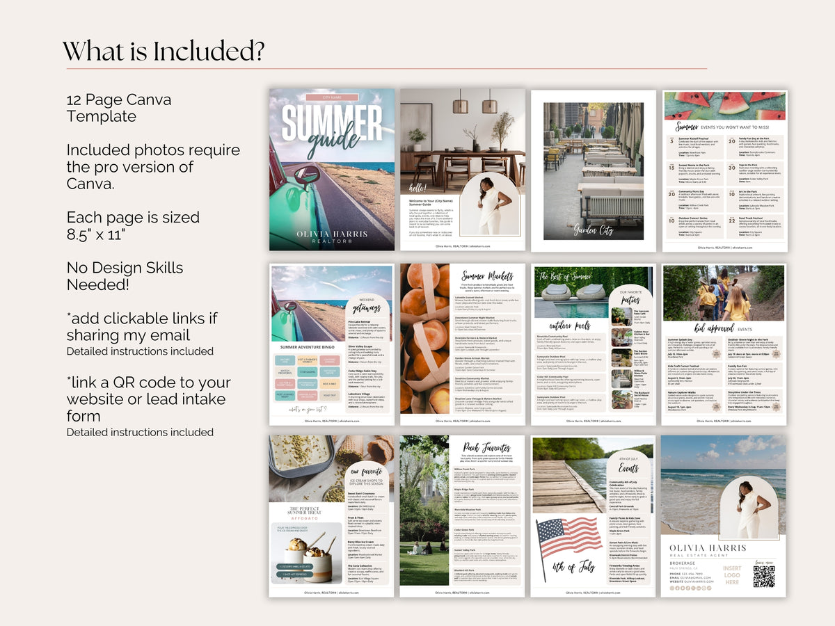 Real Estate Summer Client Guide — 12-Page Canva Template for Agents