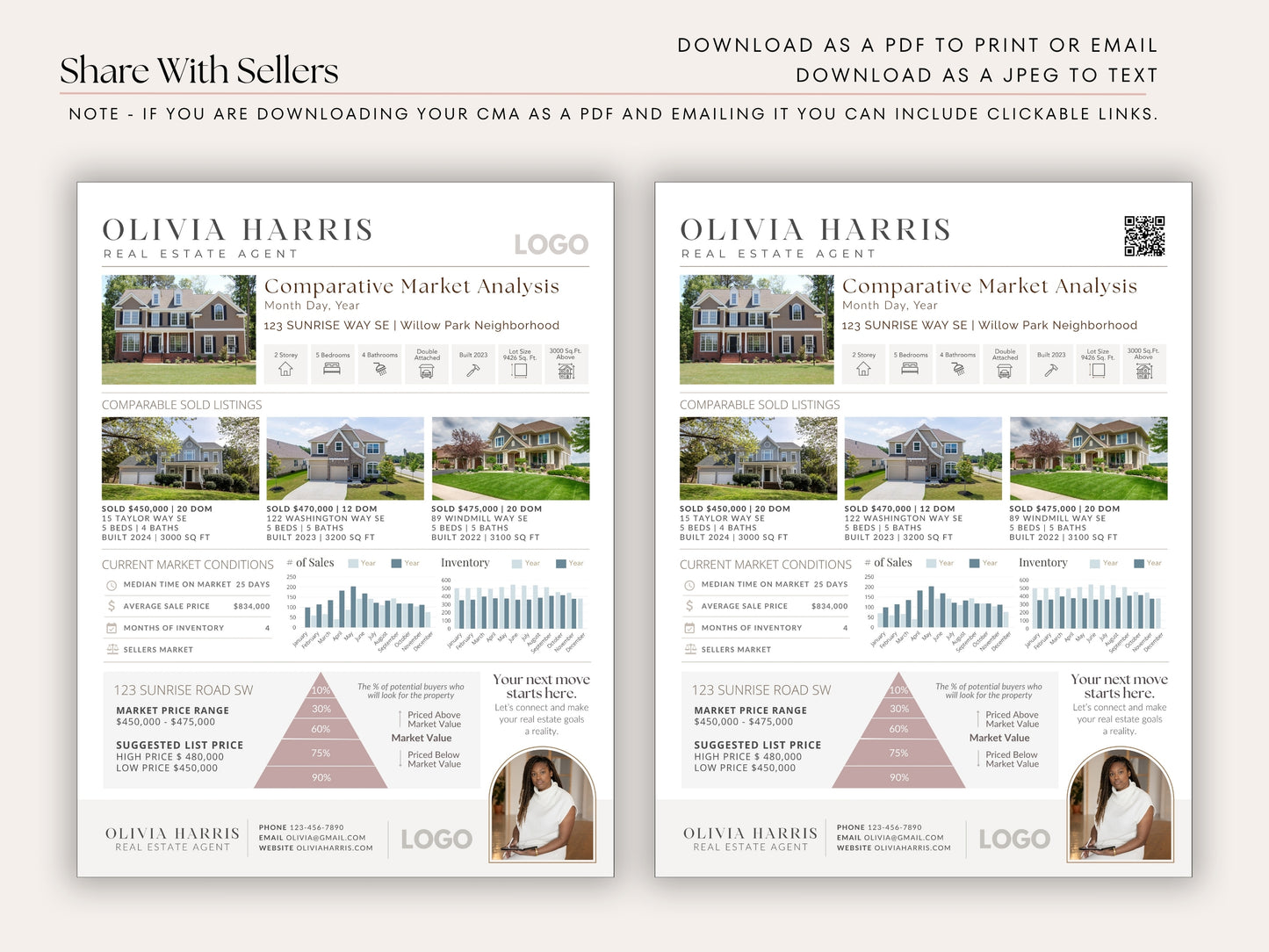 CMA Summary Template | One-Page Market Analysis for Agents