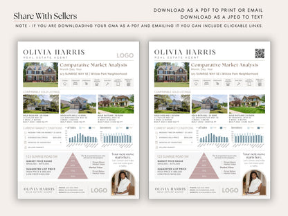 CMA Summary Template | One-Page Market Analysis for Agents