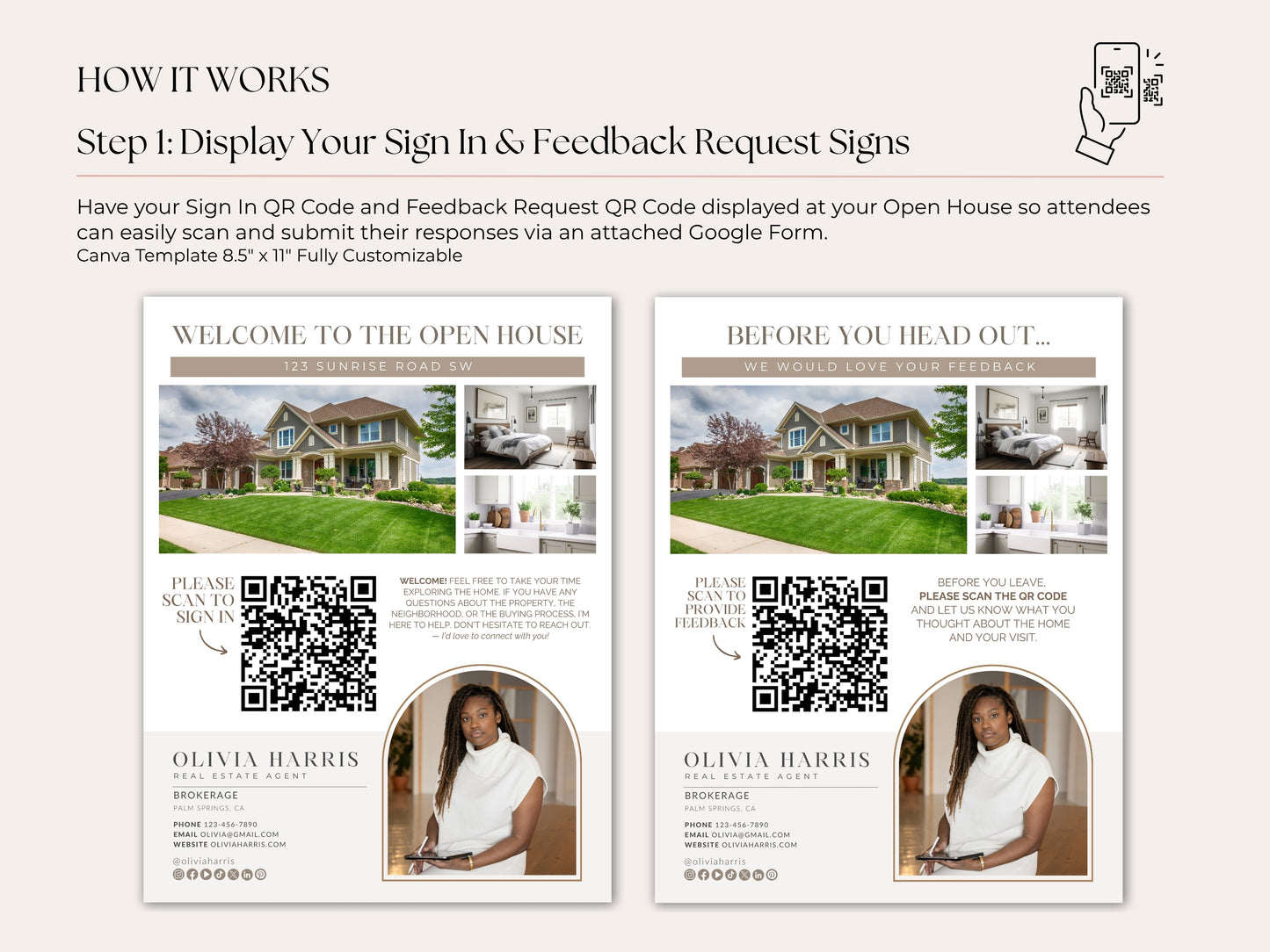 Open House Toolkit | Google Forms, Canva Signs & Listing Flyer for Agents