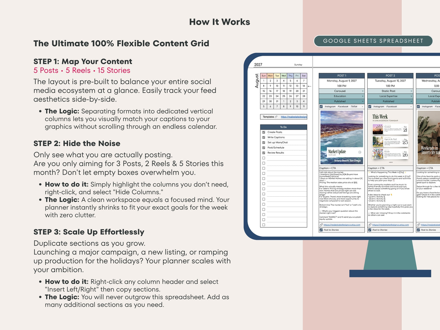 Social Media Content Planner — Google Sheets Template for Real Estate Agents