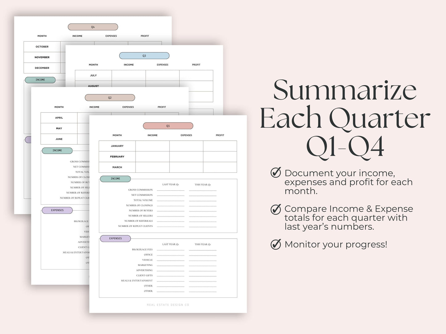 Income & Expense Worksheets