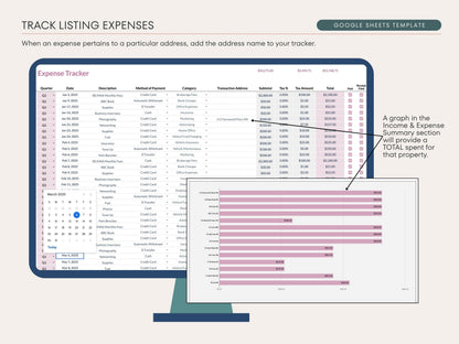 Income & Expense Tracker - Real Estate Bookkeeping Google Sheets