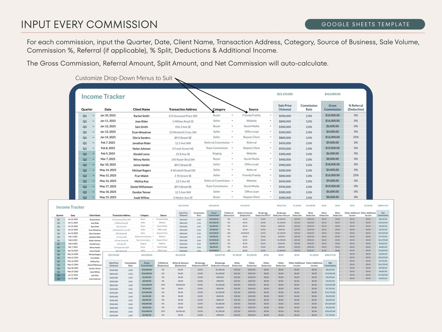 Income & Expense Tracker - Real Estate Bookkeeping Google Sheets