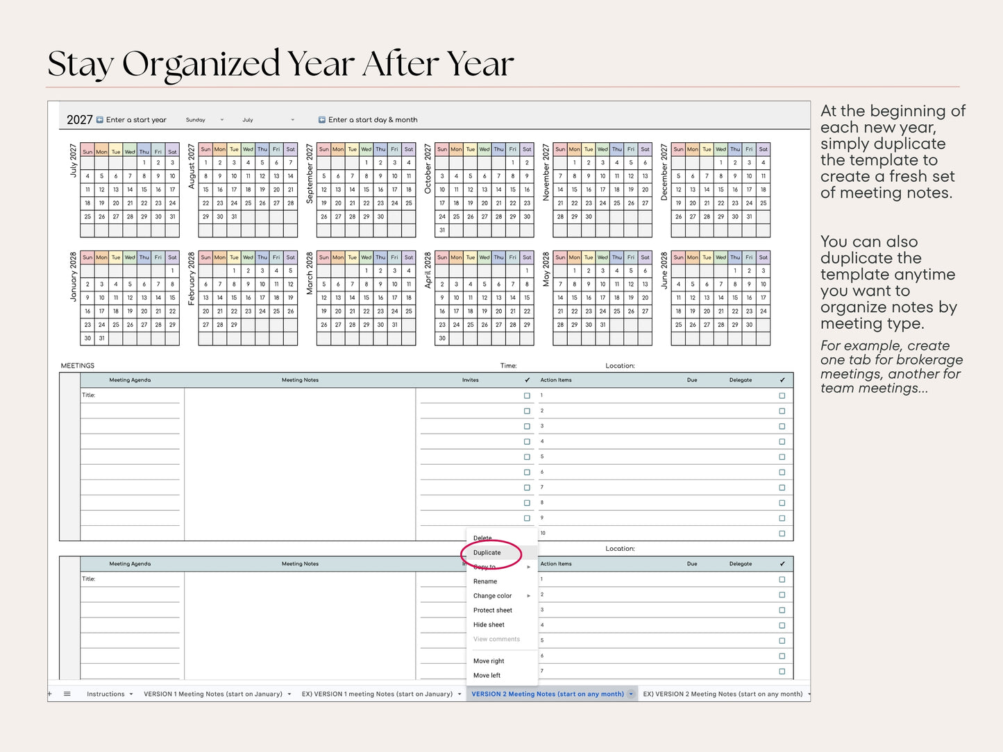 Meeting Notes Google Sheets Template — All-in-One Meeting Planner