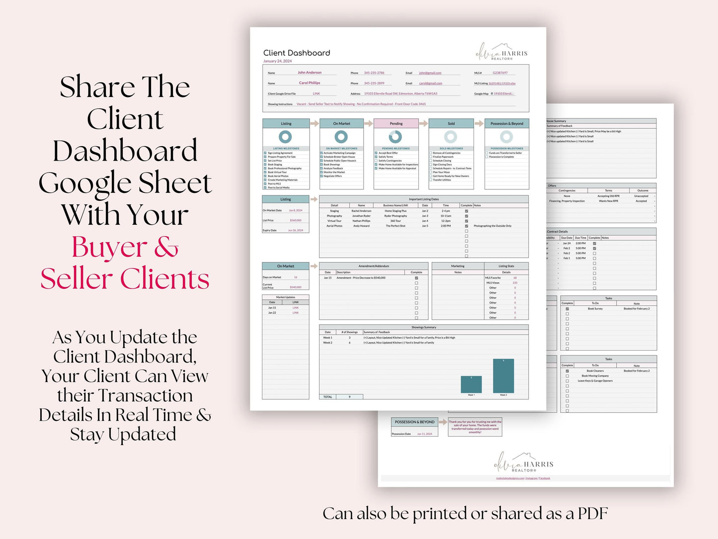Buyer and Seller Client Transaction Dashboard
