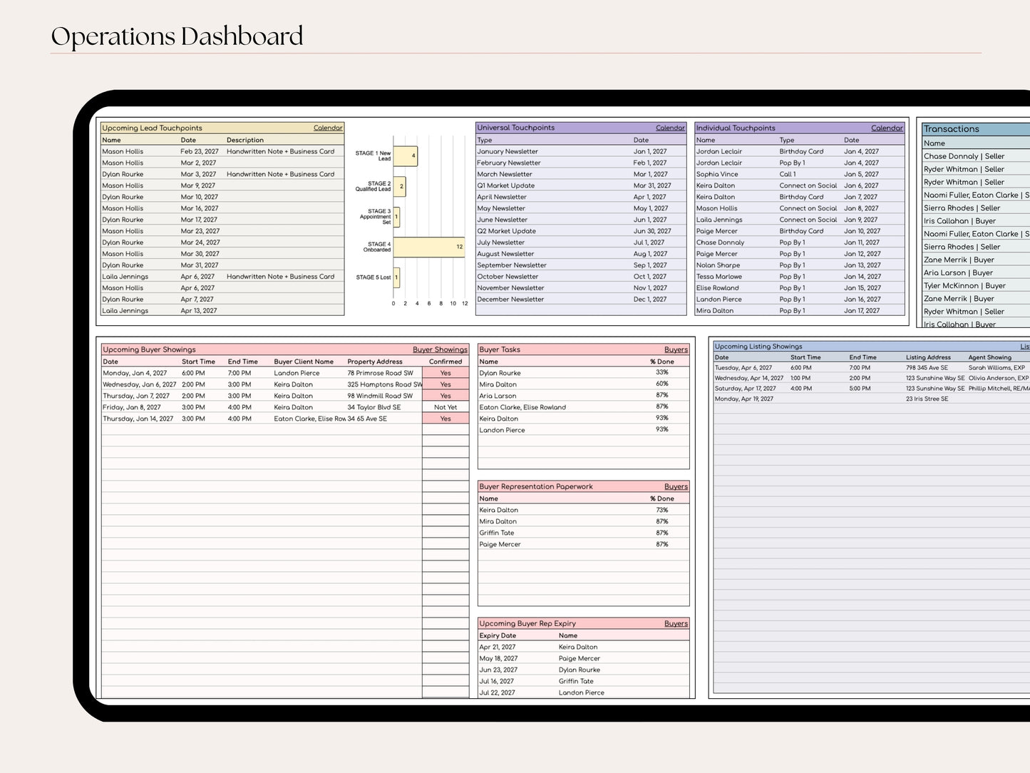 Real Estate CRM: 20-Tab Google Sheets System