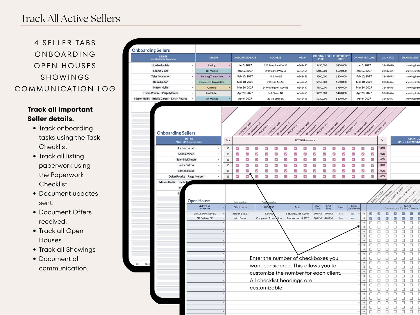 Real Estate CRM: 20-Tab Google Sheets System
