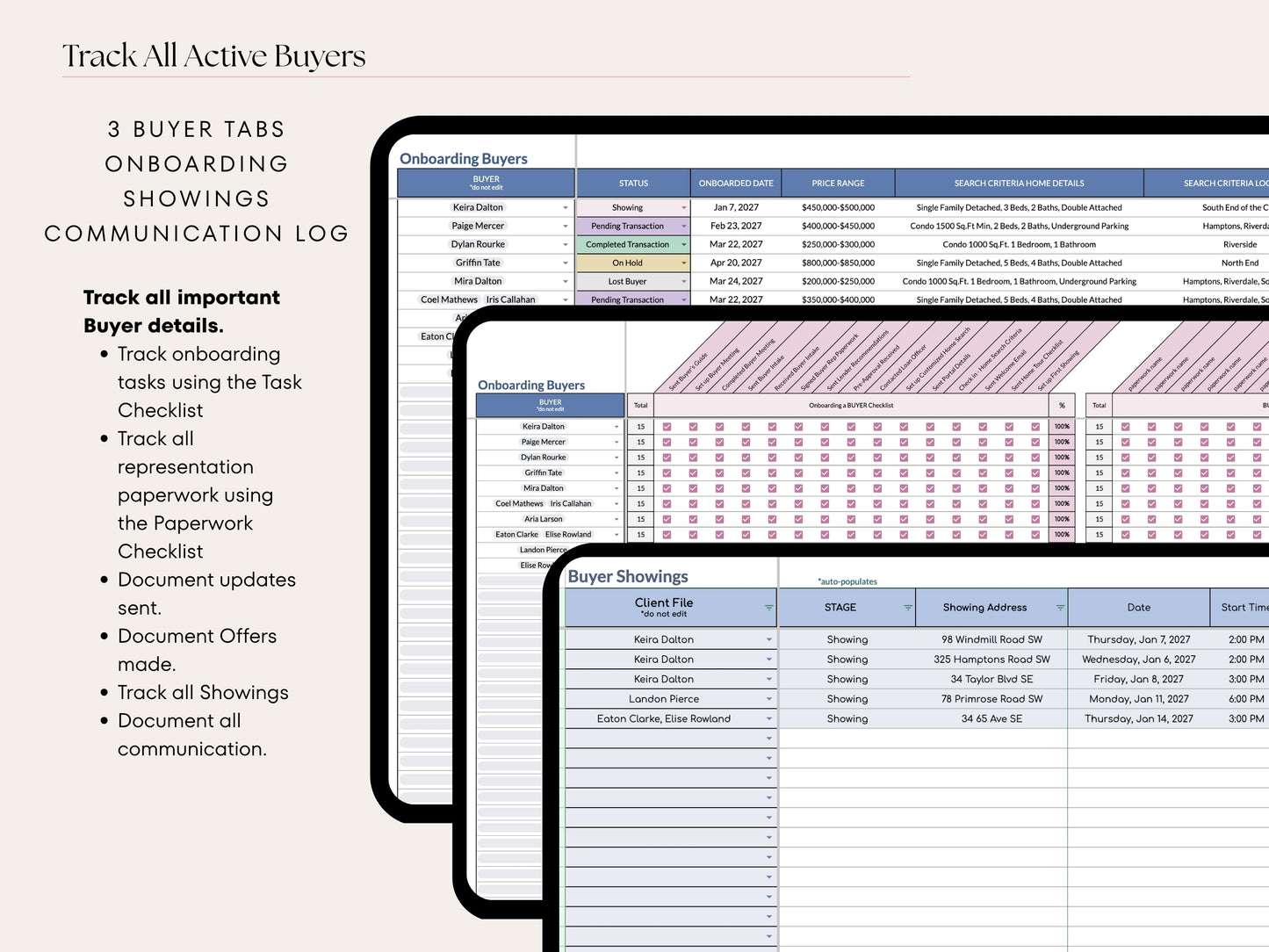 Real Estate CRM: 20-Tab Google Sheets System
