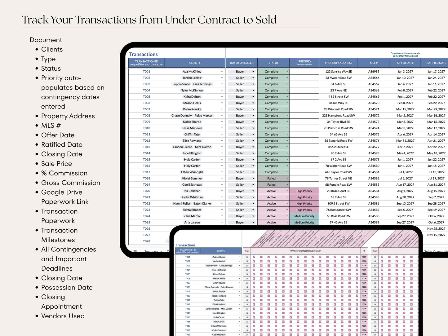 Real Estate CRM: 20-Tab Google Sheets System