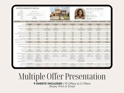 Multiple Offer Comparison Template – Google Sheets & Canva for Real Estate Agents