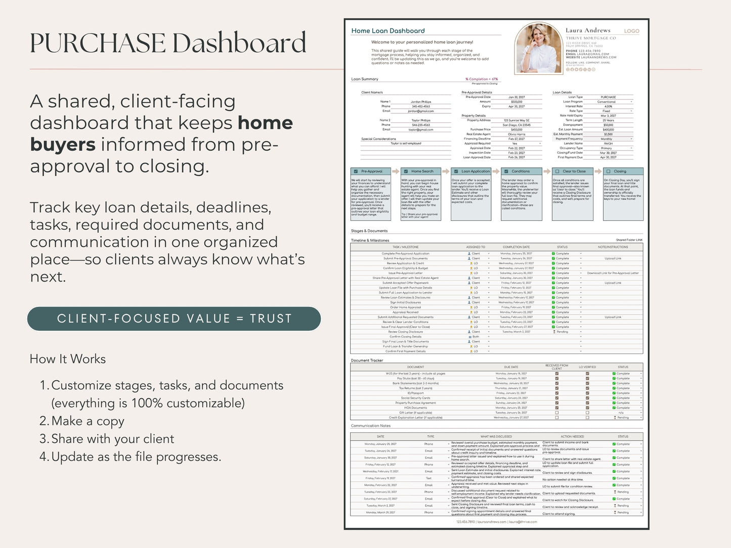 Mortgage Progress Tracker | Client Dashboard for Loan Officers
