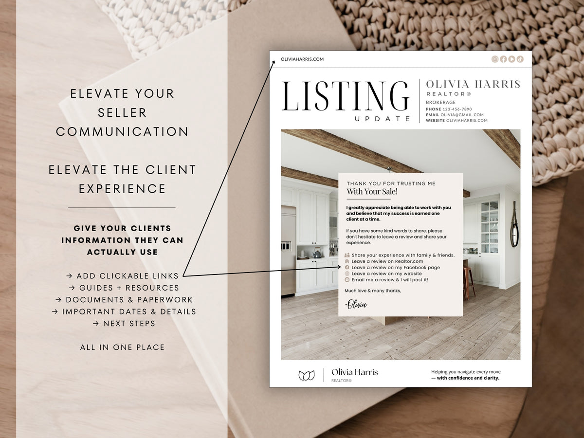 Seller Transaction Templates for Real Estate Agents — 27 Canva Templates