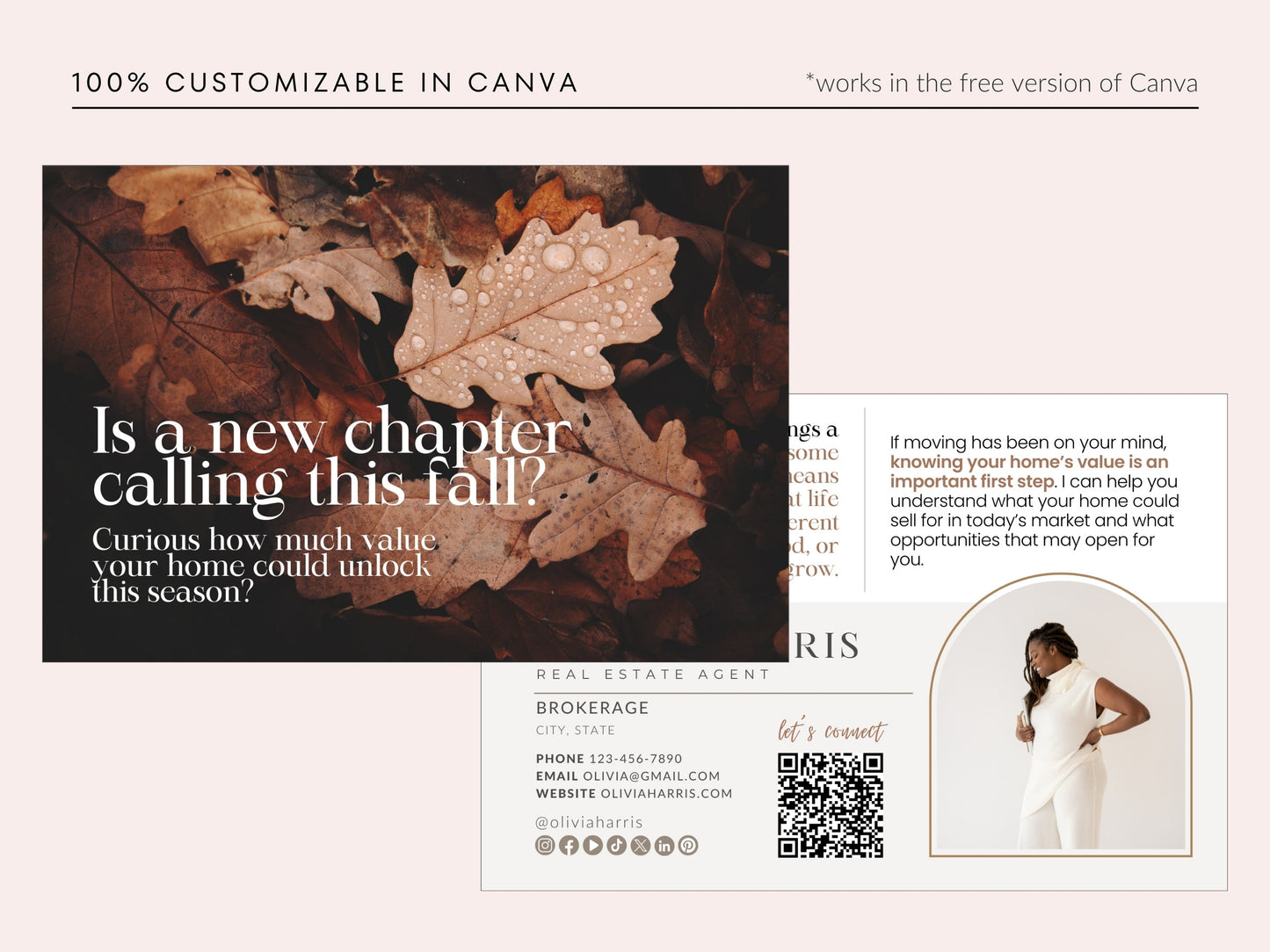 Fall Real Estate Postcard Canva Template