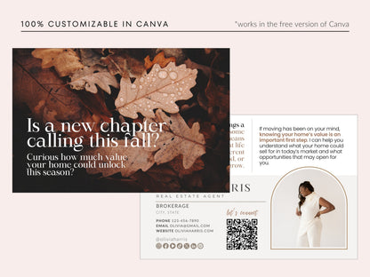 Fall Real Estate Postcard Canva Template