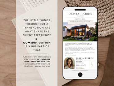 Seller Transaction Update Textable Cards — 28 Canva Templates for Real Estate Agents
