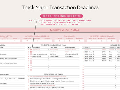 Real Estate Agent Weekly Planner — Google Sheets Template