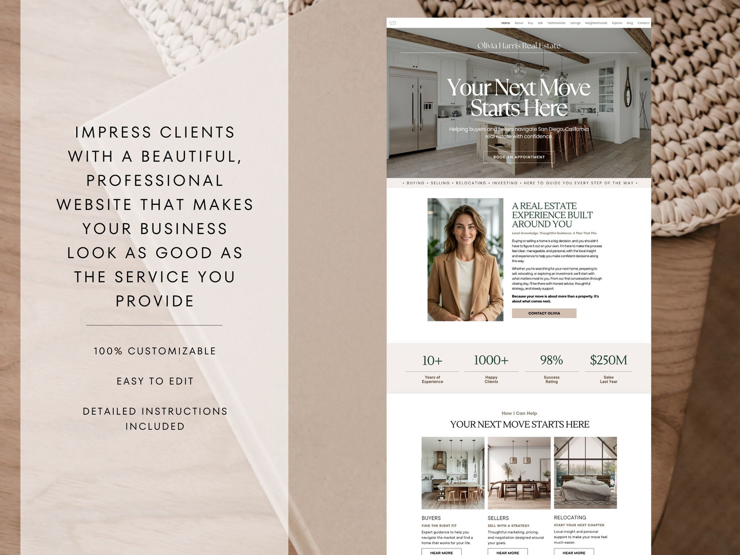 Real Estate Canva Website Template | Interactive Multi-Page Agent Website
