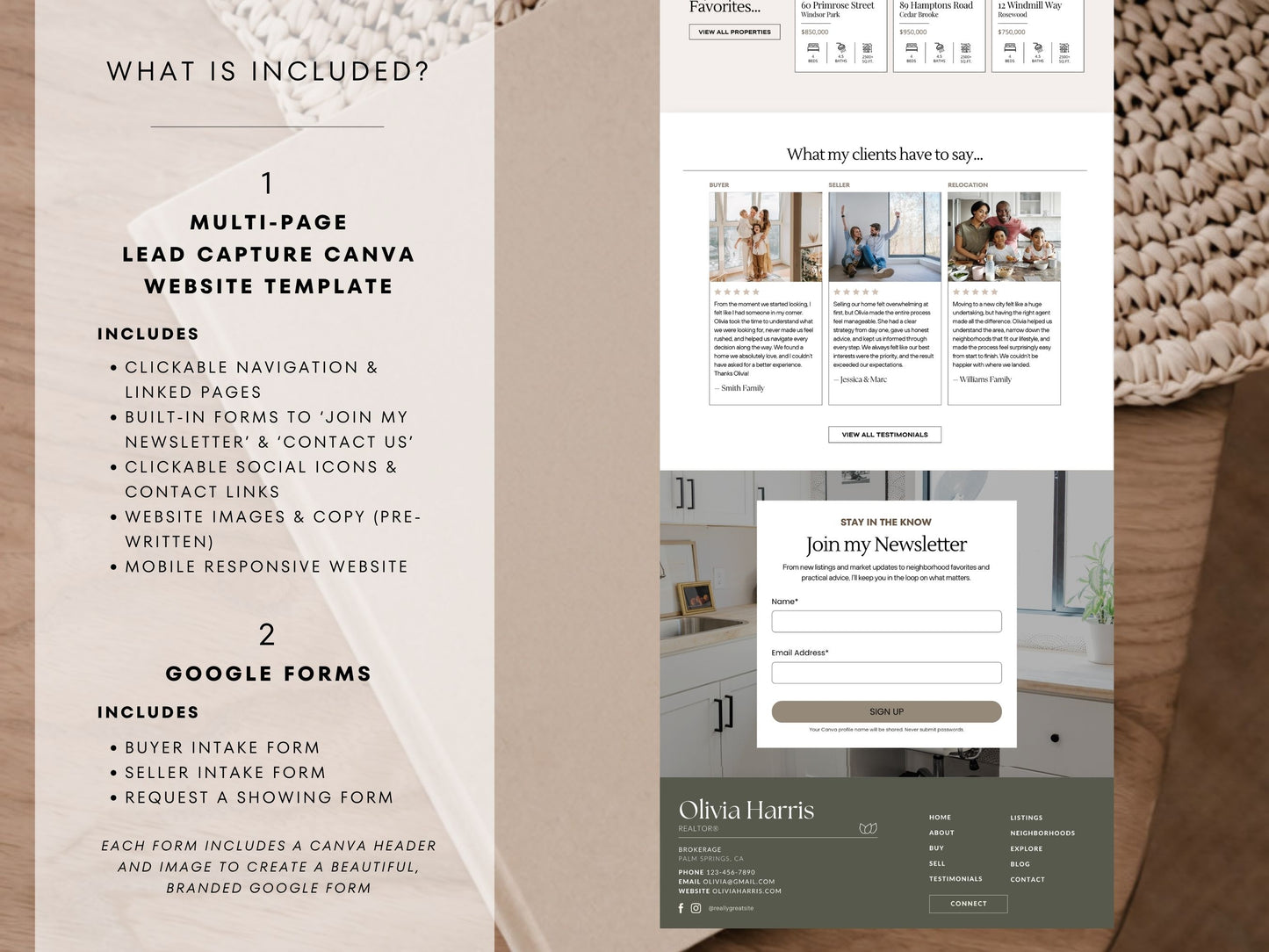 Real Estate Canva Website Template | Interactive Multi-Page Agent Website