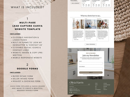 Real Estate Canva Website Template | Interactive Multi-Page Agent Website